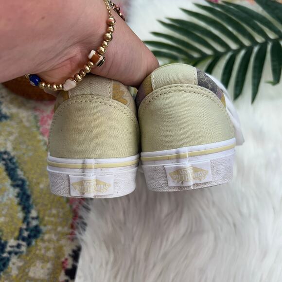 Vans Yellow / Green Lace Up Vintage Sunflower Floral Low Top Skater Sneaker 6 - Picture 8 of 10